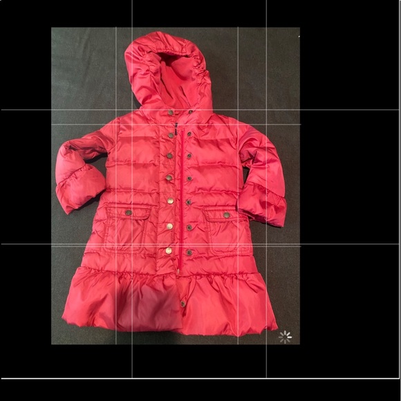 Pre-Owned GAP Girl puffer Coat, Medium Length, 75% Down, Bright Pink, Size  3Year